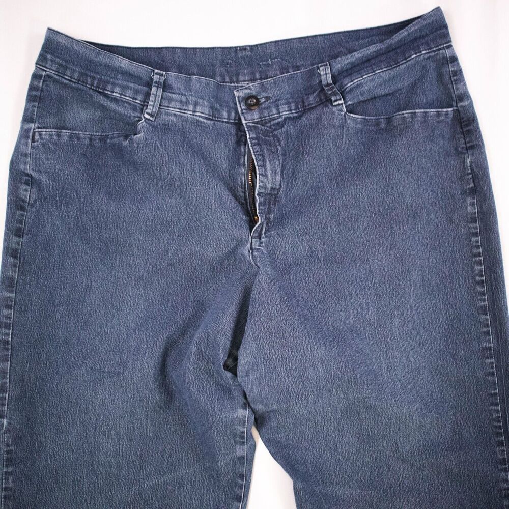 Jeans Medium Blue Stretch Dress Pants button/Zip Waist Size 20W Women's